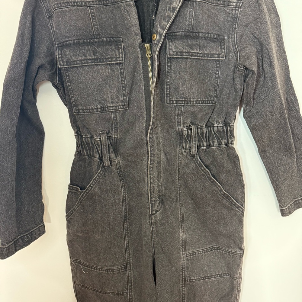 Universal Thread Black Utility Denim Jumpsuit Siz… - image 3